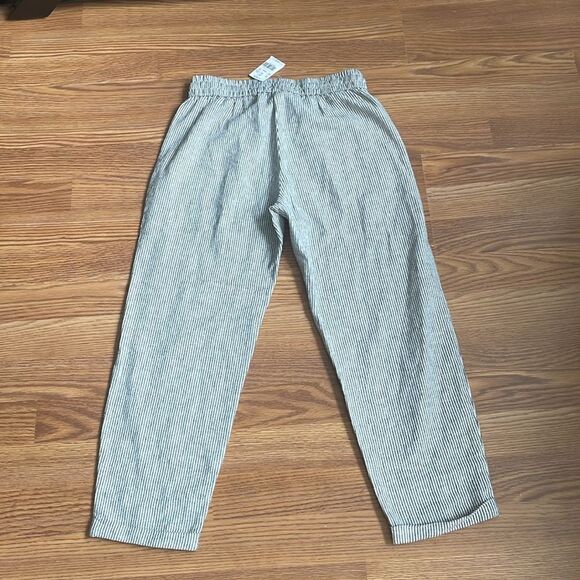 J Crew Striped linen-cotton blend drawstring pant Size P2 - Picture 15 of 15